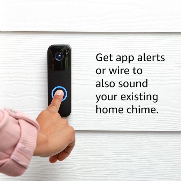 Blink Video Doorbell | Two-way audio, HD video, motion and chime app alerts and Alexa enabled — wired or wire-free (Black) - Image 4