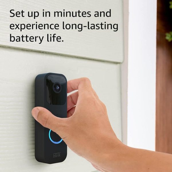 Blink Video Doorbell | Two-way audio, HD video, motion and chime app alerts and Alexa enabled — wired or wire-free (Black) - Image 6