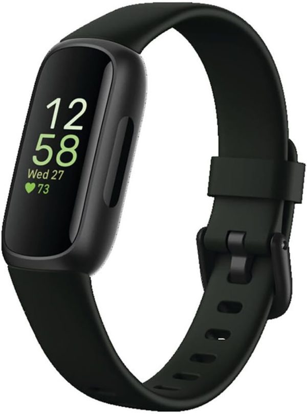 Fitbit Inspire 3 Health &-Fitness-Tracker with Stress Management, Workout Intensity, Sleep Tracking, 24/7 Heart Rate and more, Midnight Zen/Black One Size (S & L Bands Included)