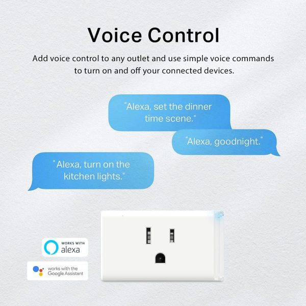 Plug Mini 15A, Smart Home Wi-Fi Outlet Works with Alexa, Google Home & IFTTT, No Hub Required, UL Certified, 2.4G WiFi Only, 4-Pack(EP10P4) , White - Image 3