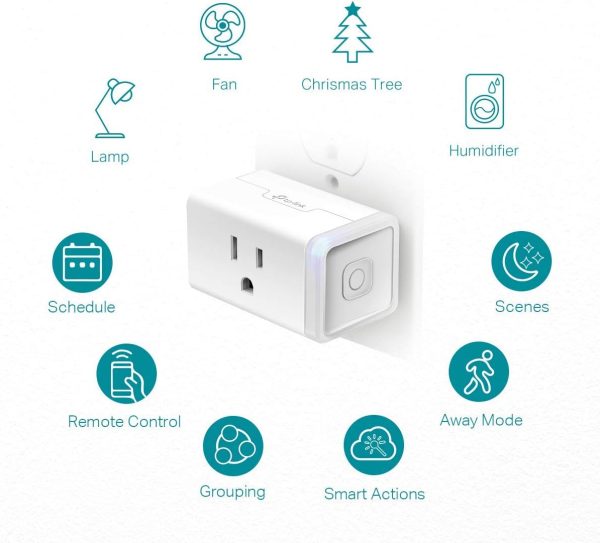 Plug Mini 15A, Smart Home Wi-Fi Outlet Works with Alexa, Google Home & IFTTT, No Hub Required, UL Certified, 2.4G WiFi Only, 4-Pack(EP10P4) , White - Image 4