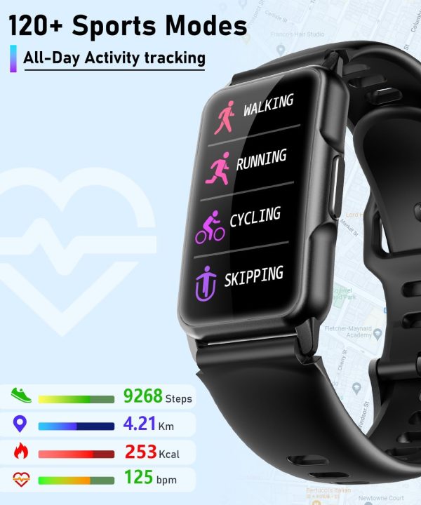 Smart Watch Fitness Tracker with 24/7 Heart Rate, Blood Oxygen Blood Pressure Monitor Sleep Tracker 120 Sports Modes Activity Trackers Step Calorie Counter IP68 Waterproof for Andriod iPhone Women Men - Image 2